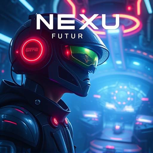 Affiche de la série 'Nexus Futur', une série de science-fiction explorant les frontières de la réalité virtuelle.