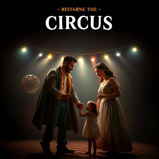 Affiche de la série 'Une Vie en Mouvement', un drame sur la vie d'une famille de circassiens itinérants.