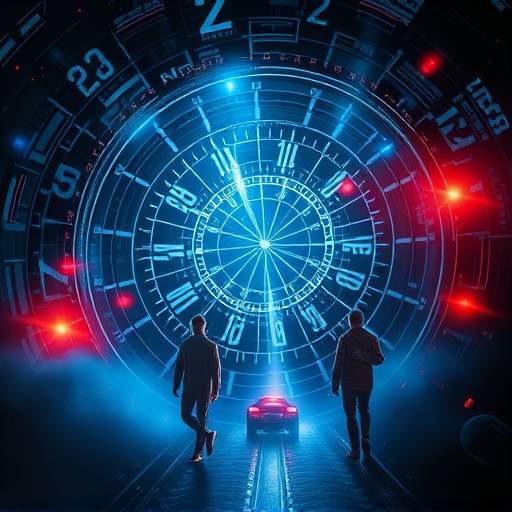 Affiche de la série 'Écho Temporel', un thriller de science-fiction sur les voyages dans le temps et leurs paradoxes.